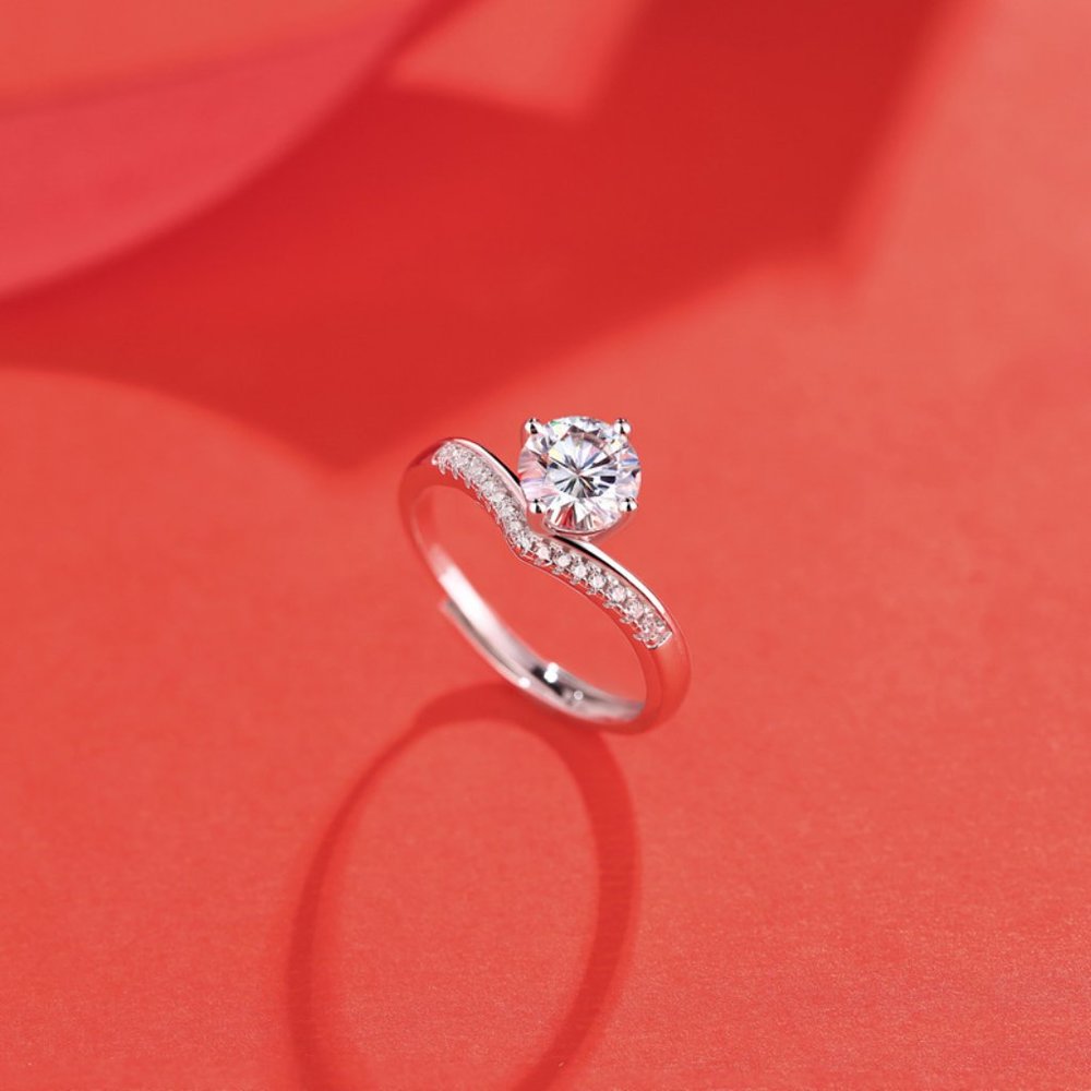 Certified 1ct. t.w. Moissanite Diamond Crown Wedding Engagement Ring NEW - Picture 6 of 13